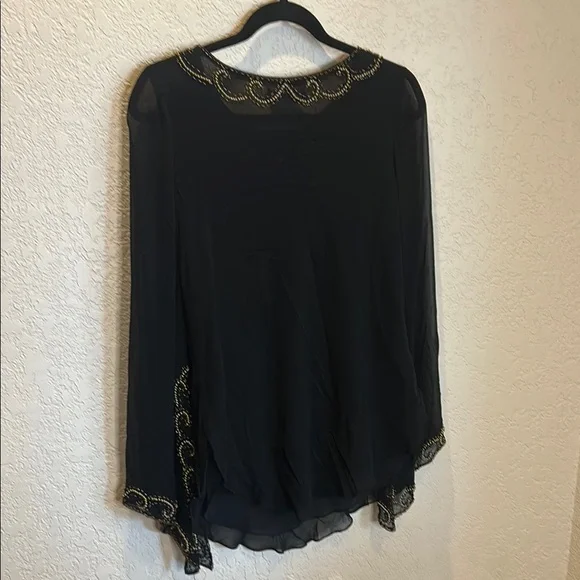 Sue Wong Black Top with Gold Embellishments - Picture 5 of 7